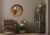 TRAY RED RED GREEN PLASTIC ROUND Decoupaged Hand Painted Upcycled Repurposed POINSETTIAS - TIDINGS OF JOY Home Decor Christmas Wall Art Shelf Sitter Gift - JAMsCraftCloset