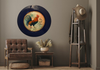 PLATE CHARGER NAVY BLUE PLASTIC ROUND DECOUPAGED Upcycled Repurposed Wall Art or Shelf Sitter RISE AND SHINE ROOSTER Decor Kitchen Decor Home Decor Wall Art Gift WEDDING - JAMsCraftCloset