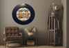 PLATE CHARGER NAVY BLUE PLASTIC ROUND DECOUPAGED Upcycled Repurposed Wall Art or Shelf Sitter WELCOME ABOARD Boat Decor Kitchen Decor Home Decor Wall Art Gift WEDDING - JAMsCraftCloset