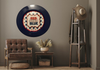 PLATE CHARGER NAVY BLUE PLASTIC ROUND DECOUPAGED Upcycled Repurposed Wall Art or Shelf Sitter RED WHITE BLUE 4TH OF JULY Decor Kitchen Decor Home Decor Wall Art Gift WEDDING - JAMsCraftCloset