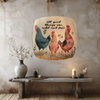 SQUARE Plastic PLATE Farmhouse Country Wall Art Shelf Sitter Decoupage CHICKENS - WILD AND FREE Handmade Gift Idea Crafters Delight - JAMsCraftCloset