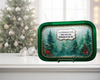 Metal Tray GREEN - CHRISTMAS IN THE HEART - CHRISTMAS IN THE AIR - HOLIDAY Wall Art Handmade Decoupaged Upcycled Metal Tray Gift - JAMsCraftCloset
