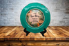 PLATE CHARGER TEAL AQUA PLASTIC ROUND DECOUPAGED Upcycled Repurposed Wall Art EVERY LOVE STORY IS BEAUTIFUL Home Decor Wall Art Gift WEDDING - JAMsCraftCloset