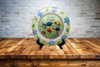 PLATE FLORAL PLASTIC ROUND DECOUPAGED Upcycled Repurposed Wall Art or Shelf Sitter LAZY DAYS OF SUMMER Green Red Blue Floral Home Decor Wall Art Gift WEDDING - JAMsCraftCloset
