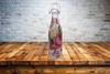 GLASS BOTTLE WHITE With Wire Cork Decoupaged PINK AND RED ROSES AND PINK PEARLS Shelf Sitter Home Decor Country Farmhouse Decor Wedding Decor Gift Idea - JAMsCraftCloset