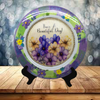 PLATE FLORAL PLASTIC ROUND DECOUPAGED Upcycled Repurposed Wall Art or Shelf Sitter HAVE A BEAUTIFUL DAY YELLOW Background Home Decor Wall Art Gift WEDDING - JAMsCraftCloset
