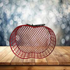 Basket RED Wire Apple Shaped Green Leaves Teacher Gift to Fill With Special Classroom Items Table Decor Storage Gift Idea Unique Home Decor Country Decor - JAMsCraftCloset