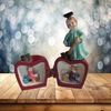 Figurine WORLDS BEST TEACHER - OPEN APPLE - STUDENTS Shelf Sitter Teacher Gift Desk Decor - JAMsCraftCloset