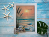 Framed Decoupage On Glass - Beach Coastal Theme - Sandpiper, Shells and Seagrass - Wall Art Handmade Home Decor -One of a Kind-Unique-Home-Country-Decor-Cottage Chic-Gift - JAMsCraftCloset