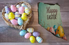 Antique West Virginia Roof Slate Decoupaged EASTER SLATE WALL ART Happy Easter Eggs - Handmade Unique EASTER Holiday Decoration Home Decor Gift - JAMsCraftCloset