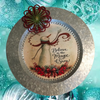 Galvanized Metal Round Charger Plate Christmas Decor Decoupaged Farmhouse Country Wall Art Shelf Sitter BELIEVE IN THE MAGIC OF SNOW Handmade Gift Idea - JAMsCraftCloset