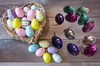 Vintage Vintage Set of 12 Plastic Metallic Easter Egg Ornaments With Bows Tree Decorations 1995Easter Egg Tree Collectible Discontinued Gift Idea - JAMsCraftCloset