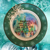 PLATE PLASTIC ROUND Christmas DECOUPAGED Upcycled Repurposed Wall Art or Shelf Sitter HAPPINESS DOESN'T RESULT IN WHAT WE GET Holiday Home Decor Gift - JAMsCraftCloset