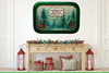 Metal Tray GREEN - CHRISTMAS IN THE HEART - CHRISTMAS IN THE AIR - HOLIDAY Wall Art Handmade Decoupaged Upcycled Metal Tray Gift - JAMsCraftCloset