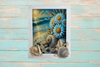 Framed Decoupage On Glass - Beach Coastal Theme - Daisies Seagrass Shells - Wall Art Handmade Home Decor {{ JAMsCraftCloset }}