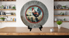 CHARGER PLATE GRAYISH BROWN WOODGRAIN PLASTIC ROUND - GOOD MORNING - ROOSTER - DECOUPAGE Upcycled Repurposed Wall Art or Shelf Sitter KITCHEN Home Decor Gift - JAMsCraftCloset