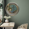 TRAY SHINY SILVER PLASTIC ROUND Decoupaged Hand Painted Upcycled Repurposed Wall Art THE MOST WONDERFUL TIME OF THE YEAR Home Decor Christmas Wall Art Gift - JAMsCraftCloset