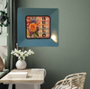 TRAY Pale Blue Plastic Square Decoupaged Hand Painted Upcycled Repurposed Wall Art SPRING FLORAL - HELLO Home Decor Wall Art Gift - JAMsCraftCloset