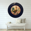PLATE CHARGER NAVY BLUE PLASTIC ROUND DECOUPAGED Upcycled Repurposed Wall Art or Shelf Sitter HEN PINK ROSES Kitchen Decor Home Decor Wall Art Gift WEDDING - JAMsCraftCloset