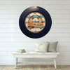 PLATE CHARGER NAVY BLUE PLASTIC ROUND DECOUPAGED Upcycled Repurposed Wall Art or Shelf Sitter WELCOME ABOARD Boat Decor Kitchen Decor Home Decor Wall Art Gift WEDDING - JAMsCraftCloset