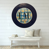 PLATE CHARGER NAVY BLUE PLASTIC ROUND DECOUPAGED Upcycled Repurposed Wall Art or Shelf Sitter EAT Kitchen Decor Home Decor Wall Art Gift WEDDING - JAMsCraftCloset