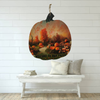 LARGE WOODEN PUMPKIN Handmade and Hand Painted Wall Art Shelf Sitter WELCOME TO OUR PATCH Decoupaged FALL Decor Gift Idea Door Decor Home Decor Unique - JAMsCraftCloset