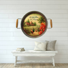 Galvanized Metal Round TRAY Farmhouse Country Shelf Sitter Wall Art A LITTLE PIECE OF HEAVEN Farm Chickens Floral Handmade Gift Idea &nbsp;- JAMsCraftCloset