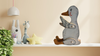 Wooden GRAY DUCK With Movable Wings and Feet Hand Painted Hand Cut Handmade by my Dad Kitchen Decoration Wall Art Tier Tray Decor Nursery Bathroom Home Decor Folk Art Primitive Gift Idea Unique Farmhouse Country Decor - JAMsCraftCloset