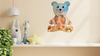 Wood Peg Bear - Hot Air Balloon Design - Child's Room or Nursery Decor - Decoupage - Wall Art - Storage - Gift Idea