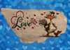 Antique West Virginia Roof Decoupaged LOVE - DUCK WITH FLOWERS - Valentine/Love Theme Handmade Wall Art Unique Home Decor Gift- JAMsCraftCloset