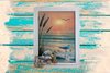 Framed Decoupage On Glass - Beach Coastal Theme - Sandpiper, Shells and Seagrass - Wall Art Handmade Home Decor -One of a Kind-Unique-Home-Country-Decor-Cottage Chic-Gift - JAMsCraftCloset