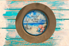 PLATE CHARGER LIGHT BROWN WOOD GRAIN PLASTIC ROUND DECOUPAGED Upcycled Repurposed Wall Art or Shelf Sitter KIND OF PEACE SALTWATER BRINGS Beach Coastal Home Decor Gift - JAMsCraftCloset