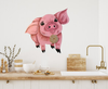 Wooden PIG 4 Hand Painted Hand Cut Pen and Ink Handmade Kitchen Decoration Wall Art Tier Tray Decoration Nursery Bathroom Home Decor Folk Art Primitive Gift Idea Unique Farmhouse Country Decor - JAMsCraftCloset