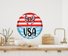 ROUND Digital Graphic Design USA Sublimation PNG SVG Lake House Sign Farmhouse Country Home Cabin PATRIOTIC Wall Art Wreath Design Gift Crafters Delight HAPPY CRAFTING - JAMsCraftCloset