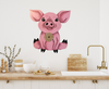 Wooden PIG 5 Hand Painted Hand Cut Pen and Ink Handmade Kitchen Decoration Wall Art Tier Tray Decoration Nursery Bathroom Home Decor Folk Art Primitive Gift Idea Unique Farmhouse Country Decor - JAMsCraftCloset