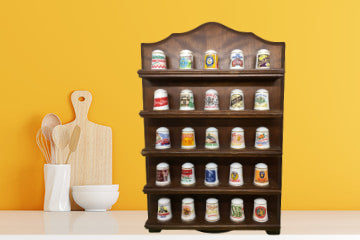 Wooden Thimble Display Case with 10 Vintage Porcelain Thimbles Included