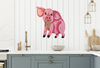 Wooden PIG 7 Hand Painted Hand Cut Pen and Ink Handmade Kitchen Decoration Wall Art Tier Tray Decoration Nursery Bathroom Home Decor Folk Art Primitive Gift Idea Unique Farmhouse Country Decor - JAMsCraftCloset