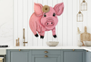 Wooden PIG 3 Hand Painted Hand Cut Pen and Ink Handmade Kitchen Decoration Wall Art Tier Tray Decoration Nursery Bathroom Home Decor Folk Art Primitive Gift Idea Unique Farmhouse Country Decor - JAMsCraftCloset