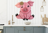 Wooden PIG 1 Hand Painted Hand Cut Pen and Ink Handmade Kitchen Decoration Wall Art Tier Tray Decoration Nursery Bathroom Home Decor Folk Art Primitive Gift Idea Unique Farmhouse Country Decor - JAMsCraftCloset