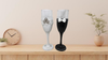 Stemware Glasses BRIDE and GROOM Toasting Glasses Hand Painted Black and White With Bling and Lace Barware Bar Decor Drinkware Kitchen Decor Country Decor Gift One of a Kind - JAMsCraftCloset