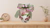 Glass WHITE Vase Decoupaged PINK ROSES and PINK and GREEN BOW AND FLOWER Wedding Decor Shelf Sitter Floral Vase Flower Vase Gift Idea Table Decor Centerpiece Home Decor Cottage Chic Farmhouse Decor Victorian Decor - JAMsCraftCloset