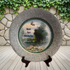 Galvanized Metal Round Charger Plate With Hanging Hook Decoupaged Farmhouse Country Wall Art Shelf Sitter WILD AND WONDERFUL Handmade Gift Idea - JAMsCraftCloset