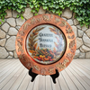 CHARGER PLATE BRONZE PLASTIC ROUND THANKSGIVING - FAITH - DECOUPAGED Upcycled Repurposed Wall Art or Shelf Sitter GRATEFUL THANKFUL BLESSED Holiday Home Decor Gift - JAMsCraftCloset
