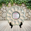 WHITE PLASTIC ROUND DEVILED EGG HOLDER Decoupaged Hand Painted IM HERE FOR THE DEVILED EGGS - Home KITCHEN Decor Shelf Sitter - JAMsCraftCloset