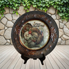 CHARGER PLATE RUSTY BROWN PLASTIC ROUND - HAPPY THANKSGIVING - FAITH - DECOUPAGED Upcycled Repurposed Wall Art or Shelf Sitter Holiday Home Decor Gift - JAMsCraftCloset