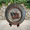 Galvanized Metal Round Charger Plate With Hanging Hook Embossed Stars Decoupaged Holiday Wall Art Shelf Sitter HAPPY 4TH OF JULY FLAG Handmade Gift Idea - JAMsCraftCloset