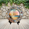 PLATE PLASTIC ROUND Beachy Border DECOUPAGED Upcycled Repurposed Wall Art or Shelf Sitter MEET ME WHERE THE SUN TOUCHES THE SEA Beach Theme Home Decor Gift - JAMsCraftCloset