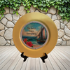 CHARGER PLATE YELLOW PLASTIC ROUND BEACH THEME - DECOUPAGED Upcycled Repurposed Wall Art or Shelf Sitter THE BEACH FIXES EVERYTHING Home Decor Gift - JAMsCraftCloset