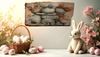 Antique West Virginia Roof Slate Decoupaged EASTER SLATE WALL ART 3 Bunnies Backs - Handmade Unique EASTER Holiday Decoration Home Decor Gift - JAMsCraftCloset