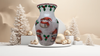 Glass VASE Decoupaged SNOWMEN and HOLLY Christmas Holiday Decor Wedding Decor Shelf Sitter Vase Shabby Chic Victorian BoHo Decor Gift Idea - JAMsCraftCloset